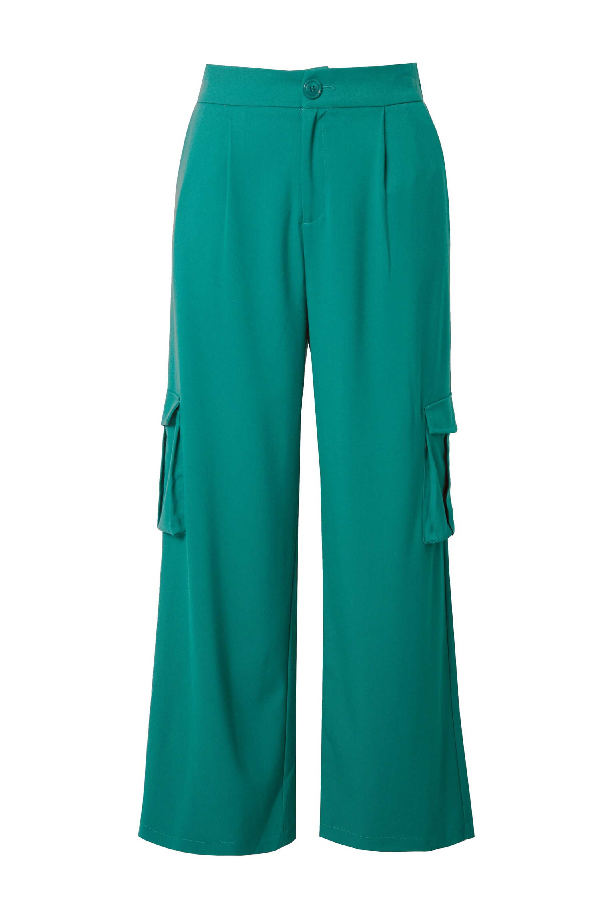 Studio Untold Loosefit Bandplooibroek in Groen: voorkant