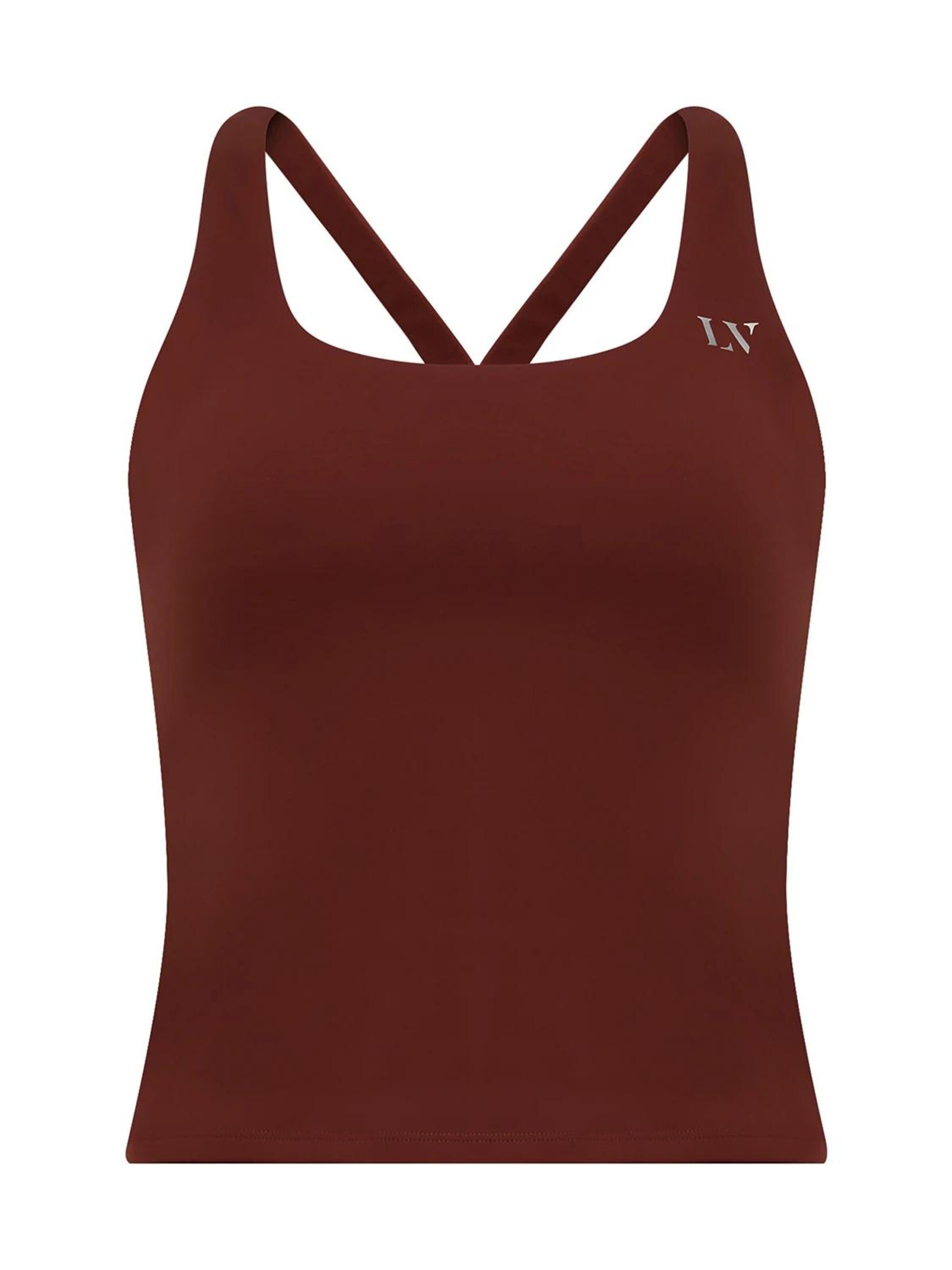La V Sporttop 'Faye' in Bruin: voorkant