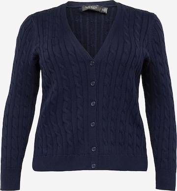 Lauren Ralph Lauren Plus Strickjacke 'KATSAJ' in Blau: predná strana