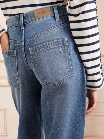 Barrel Jean love & roses en bleu