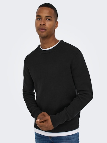 Only & Sons - Pullover 'Phill' em preto: frente