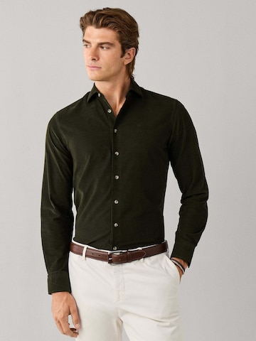 Hackett London Regular fit Overhemd in Groen: voorkant