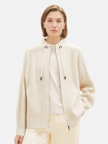 TOM TAILOR Knit Cardigan in Beige: front