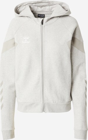 Hummel Athletic Zip-Up Hoodie 'TRAVEL' in Grey: front