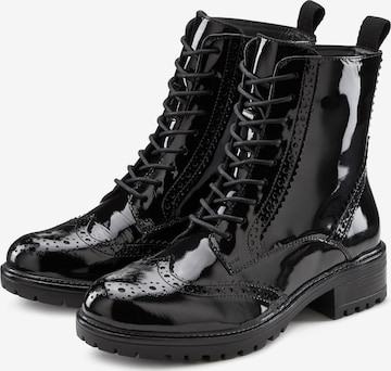 LASCANA Lace-Up Ankle Boots in Black