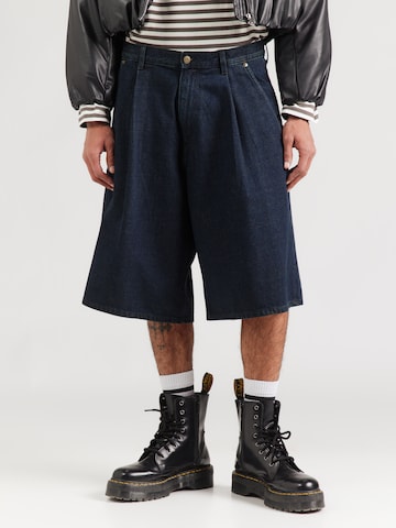 WEEKDAY Baggy Джинсы с плиссировкой в Синий: спереди