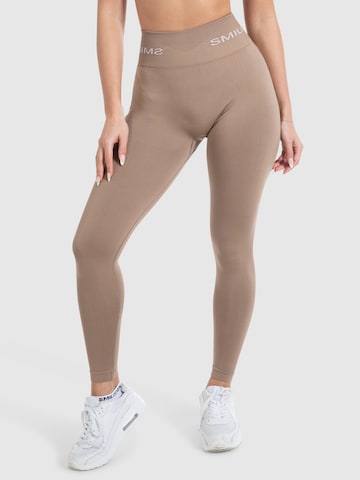 Smilodox Skinny Sportbroek 'Azura' in Bruin: voorkant