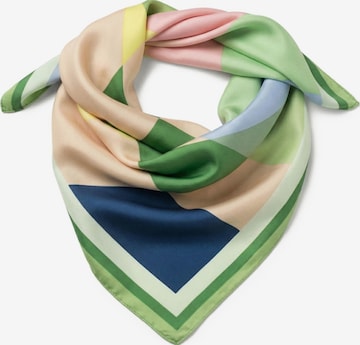 styleBREAKER Tuch 'Geometrisches Nickituch im Colour Blocking Design' in Grün: Vorderseite