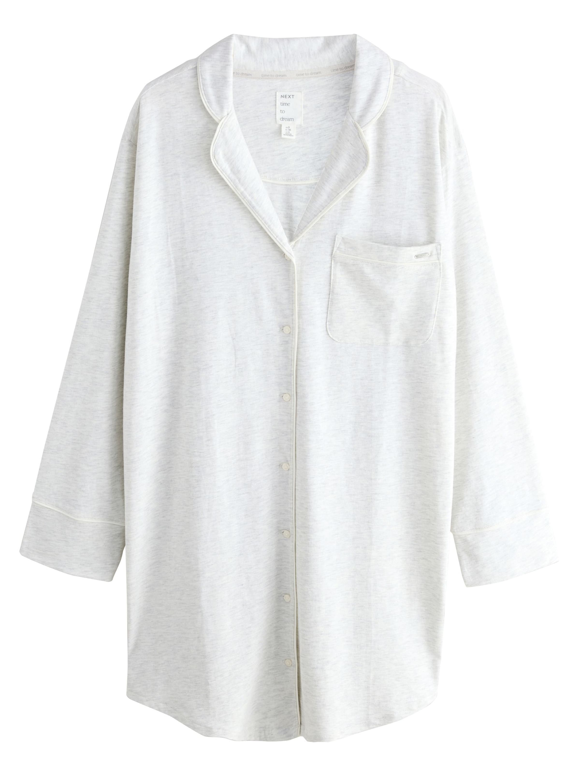 NextSpavaćica košulja - siva boja: prednji dio