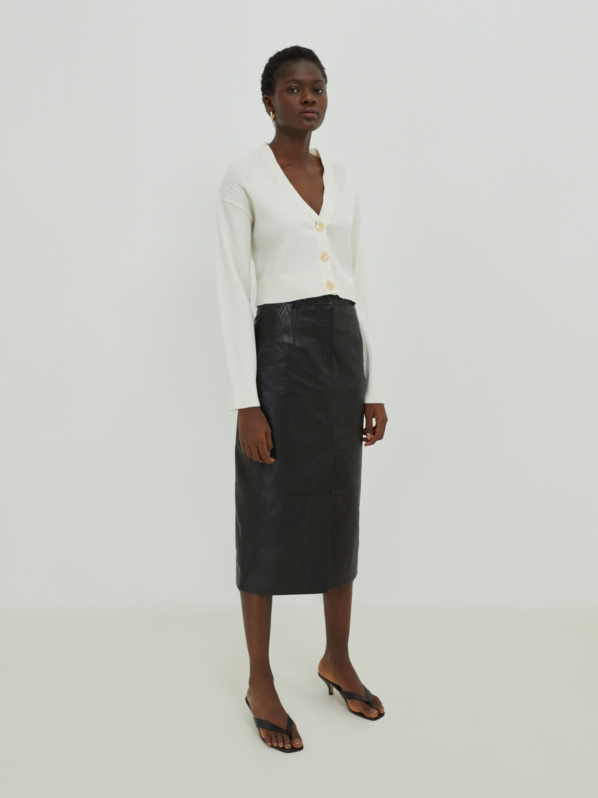 EDITED Producten Gebreid vest 'Fiona' Offwhite