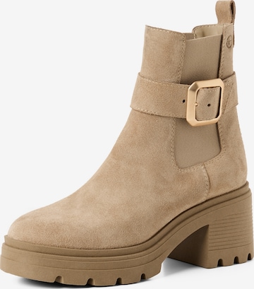 Tamaris Chelsea boots in Beige: front