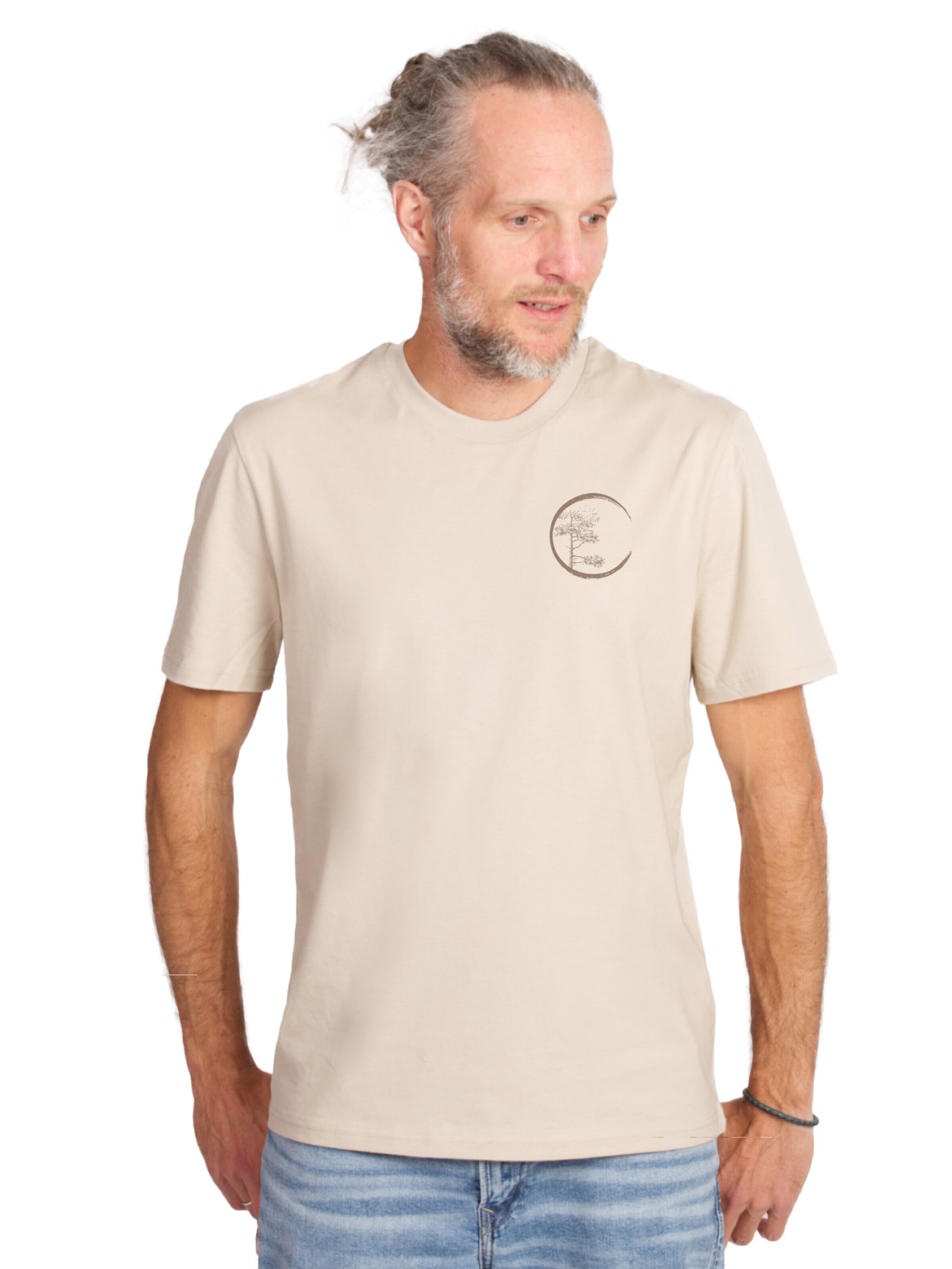 Life-Tree Shirt 'Desert Dust Circle' in Beige: front