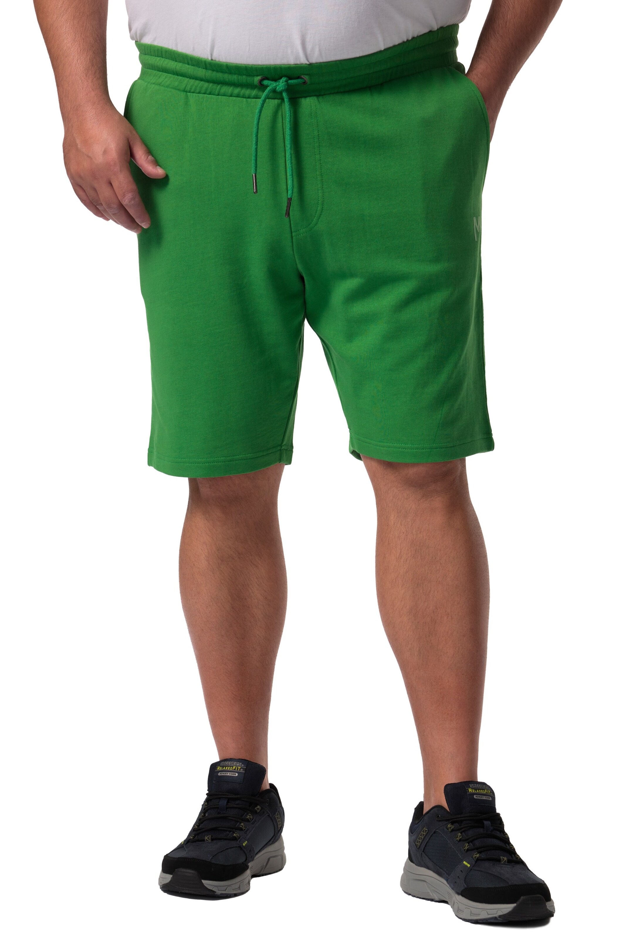 Men Plus Regular Trousers in Green: front