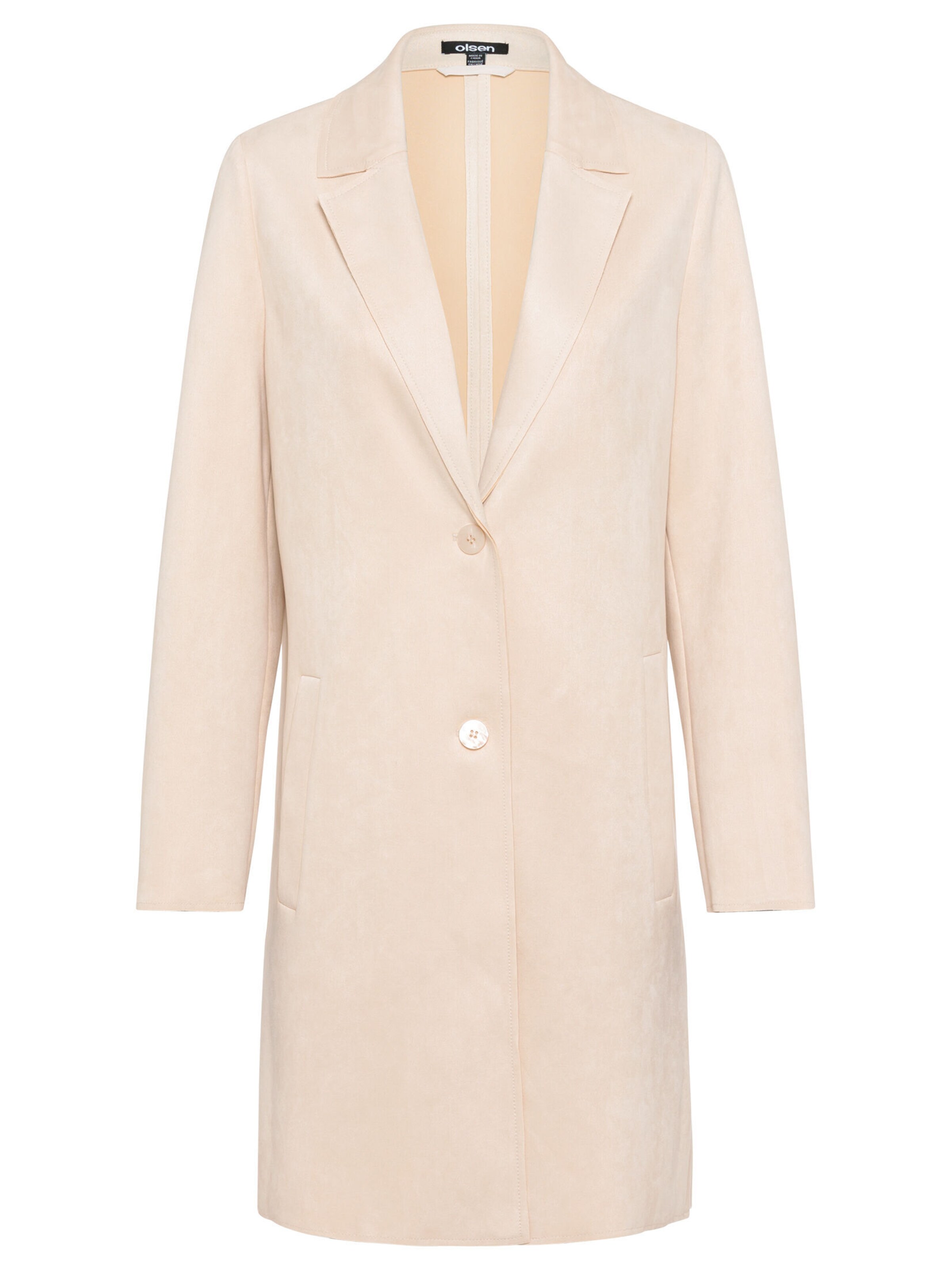 Olsen Mantel mit Reverskragen in Beige: Vorderseite