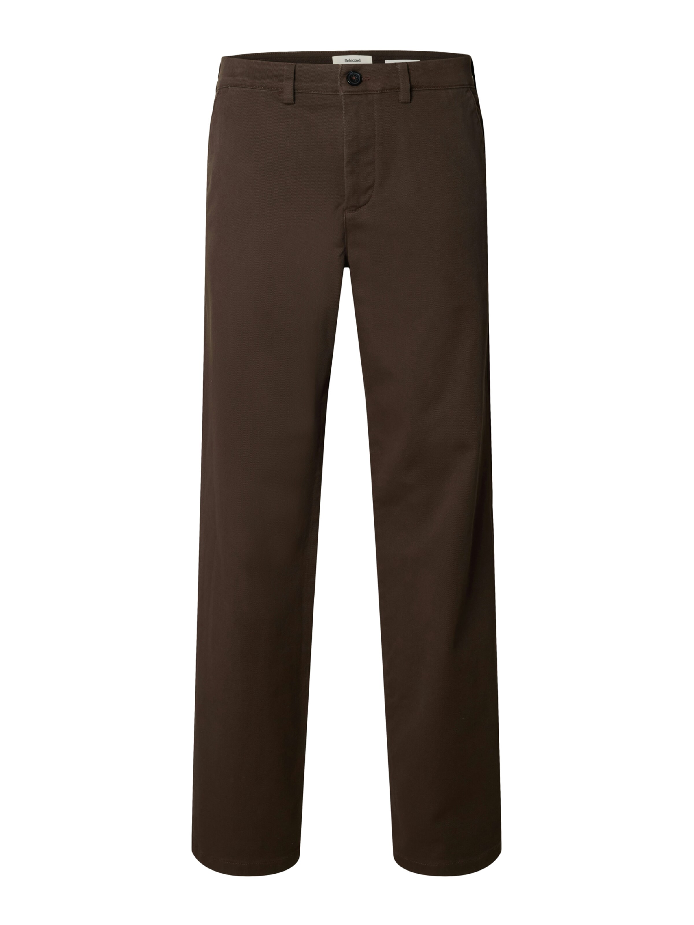 Pantalon chino 'SLMMILES' SELECTED en marron : devant