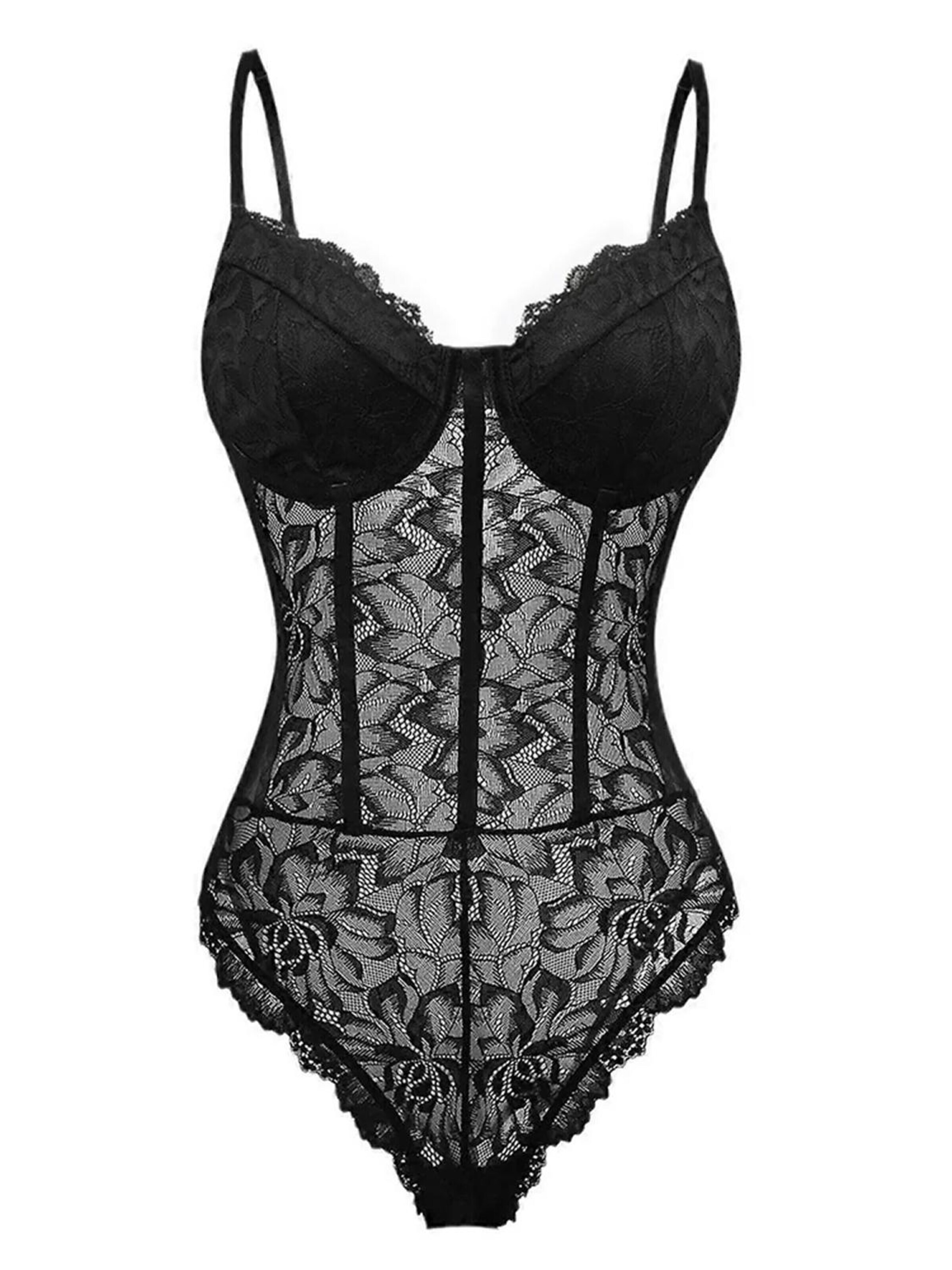 Shapetape Shapingbody 'Kanten shaper body - Valentina' in Zwart