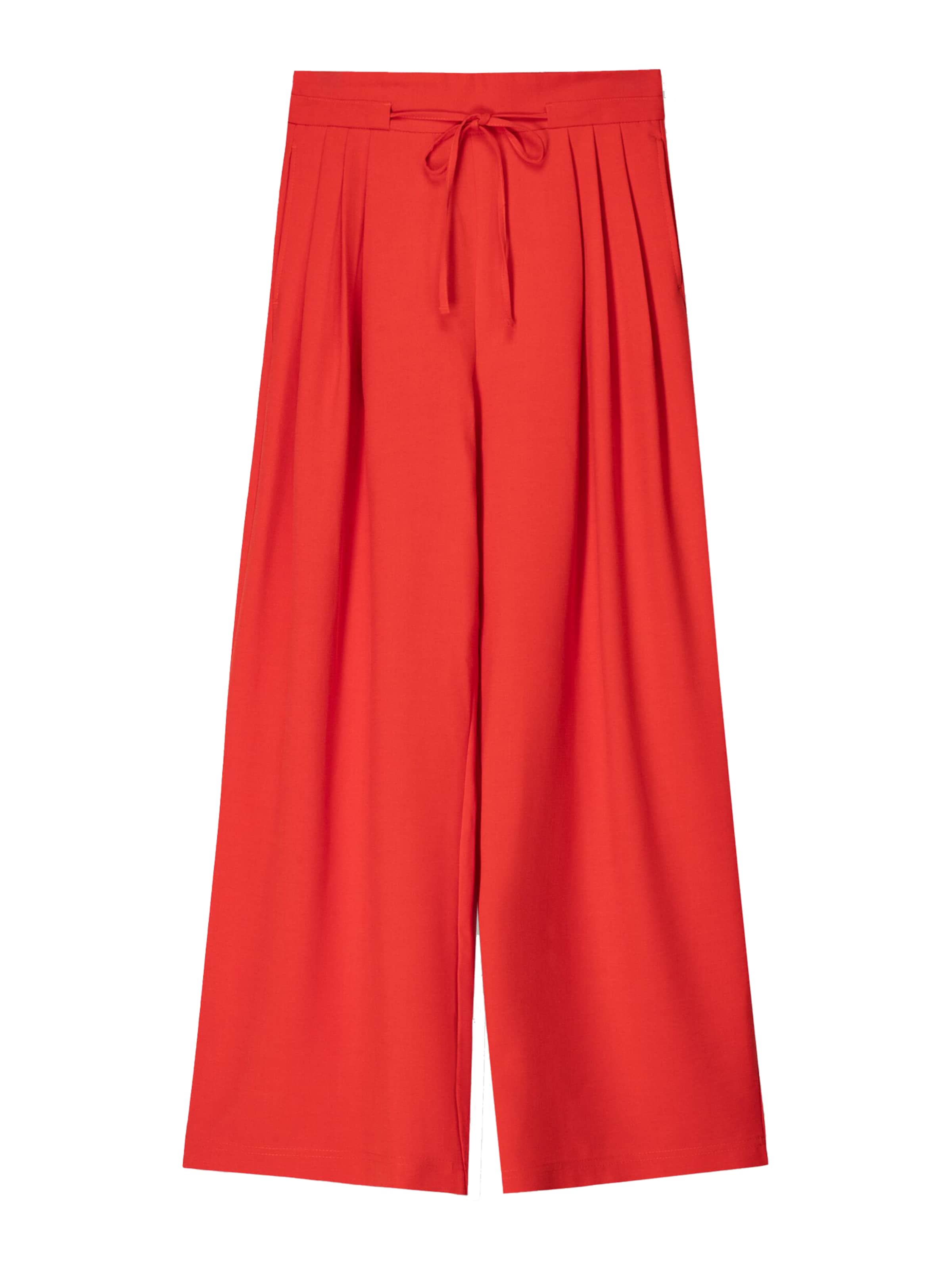 Wide leg Pantaloni con pieghe di Bershka in rosso: frontale