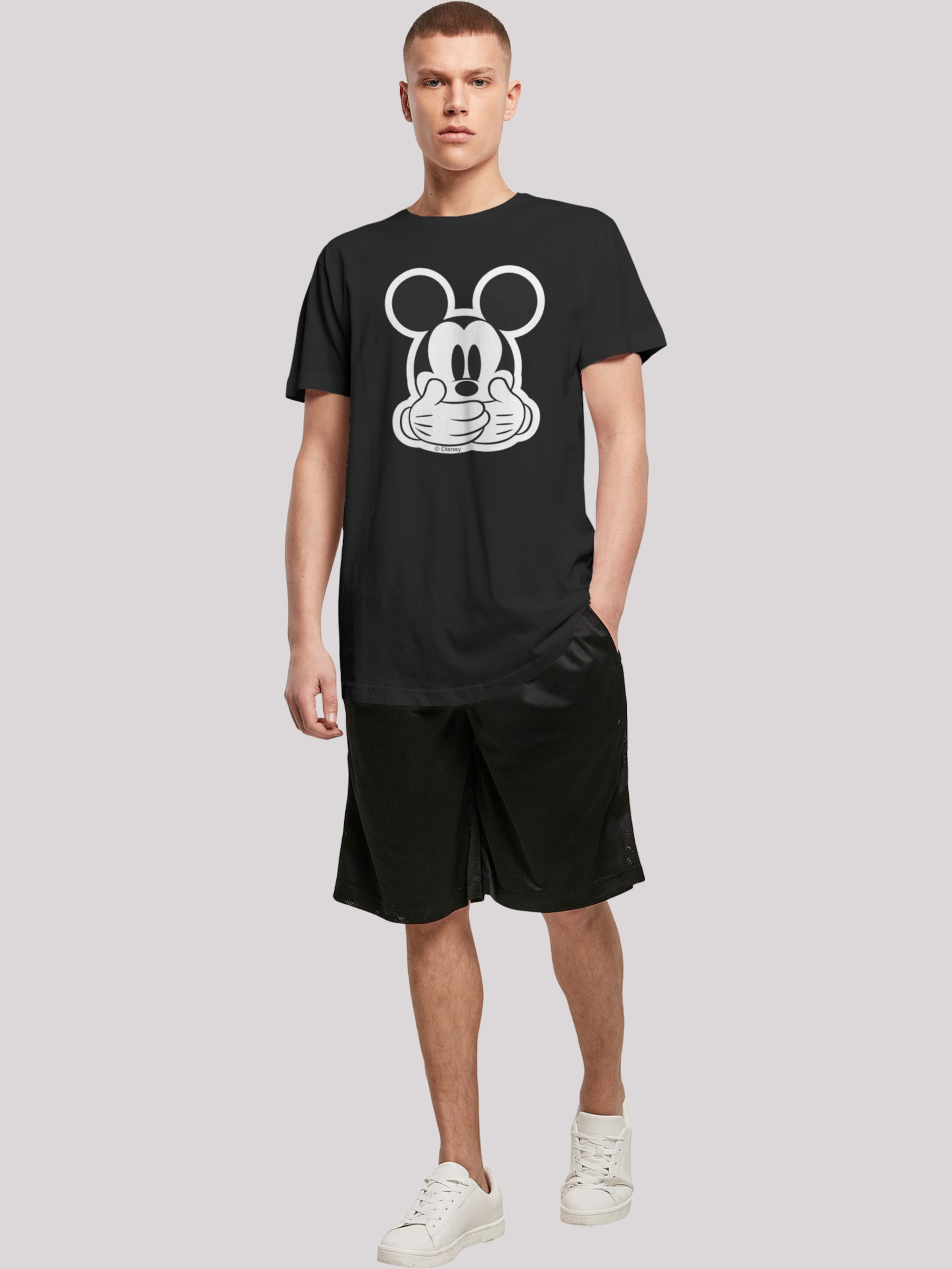 F4NT4STIC Shirt 'Disney Micky Maus Don't Speak' in Black | ABOUT YOU