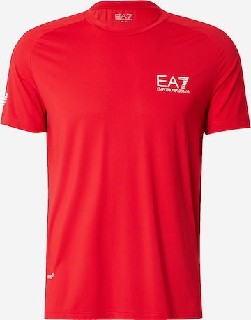 T-Shirt fonctionnel EA7 Emporio Armani en rouge : devant