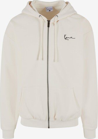 Karl Kani Zip-Up Hoodie in White: front