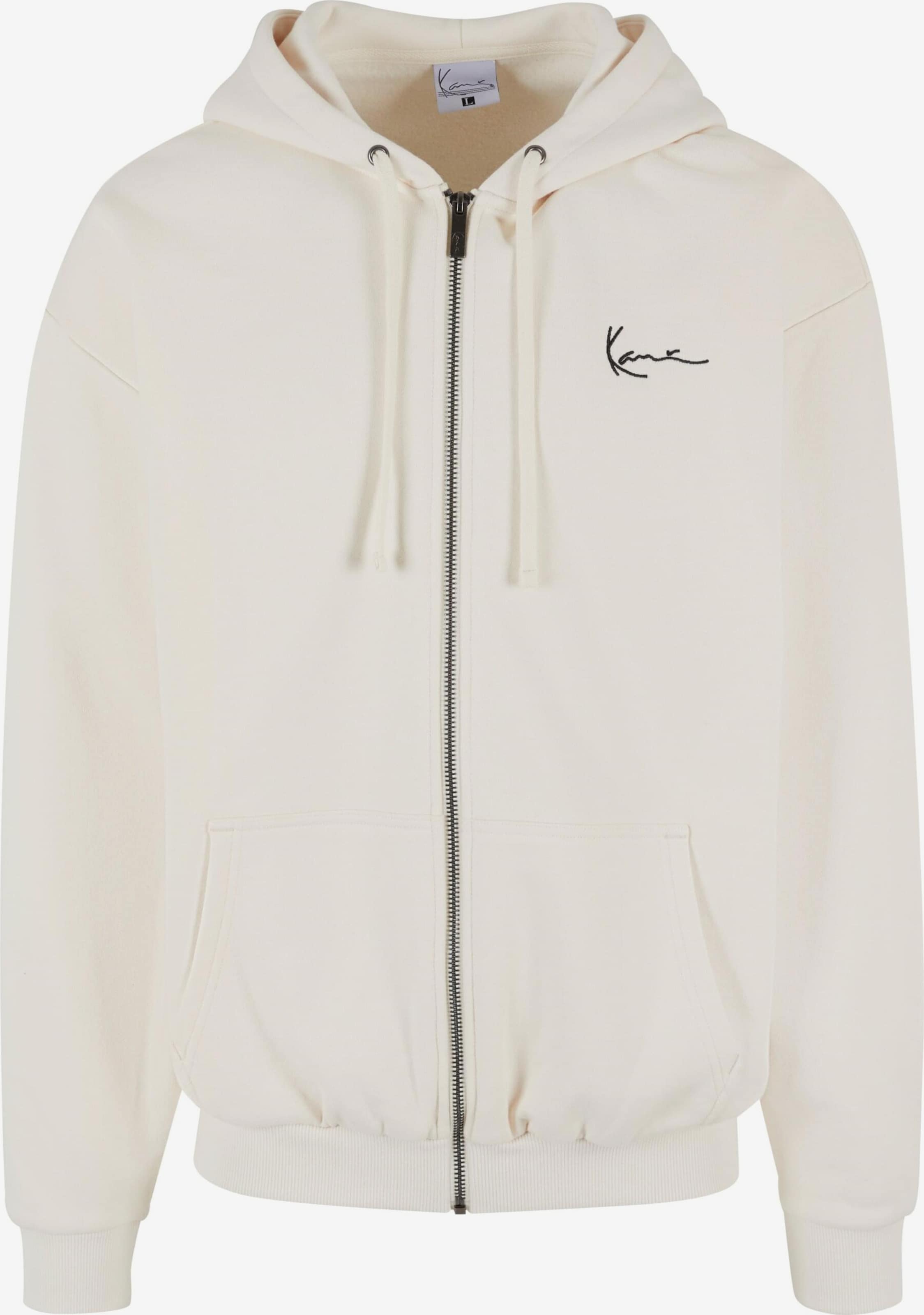 Karl Kani Zip-Up Hoodie in Wool White ABOUT YOU