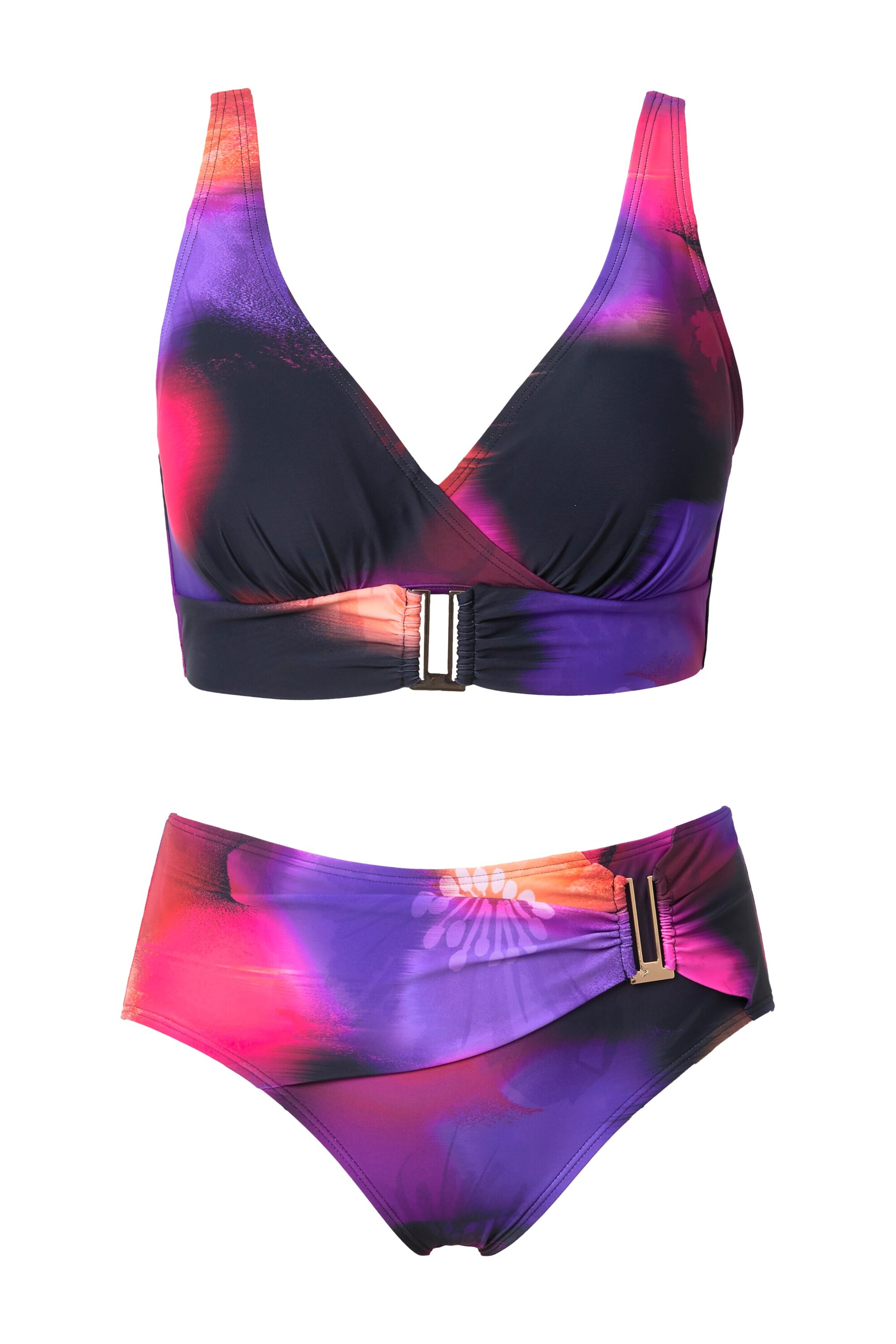 Ulla Popken Triangel Bikini in Lila: voorkant