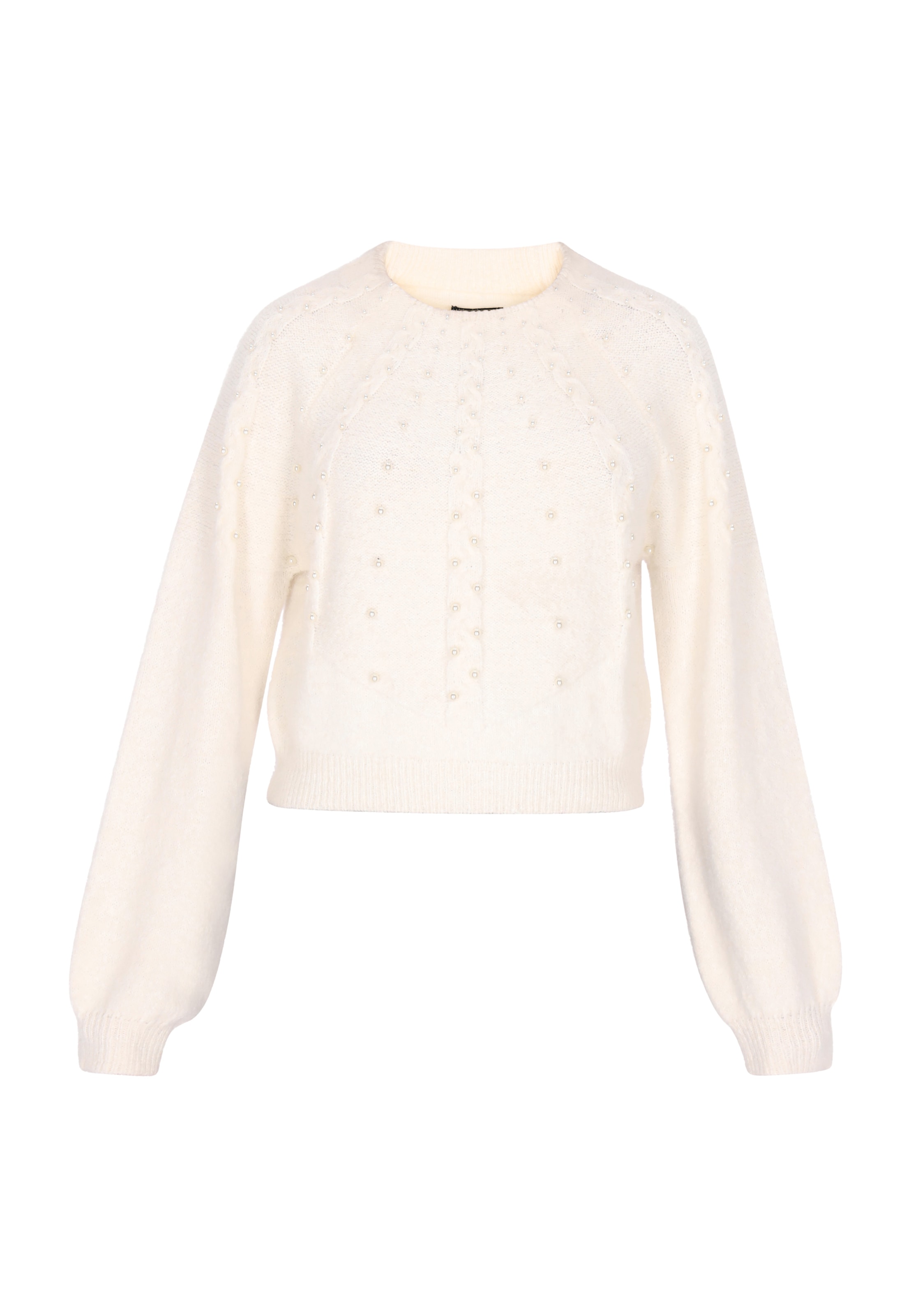 Pulover de la faina pe alb: față