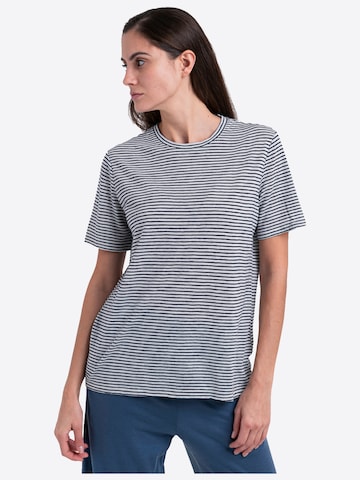 ICEBREAKER Shirt 'Merino Linen Tee Stripe' in Wit