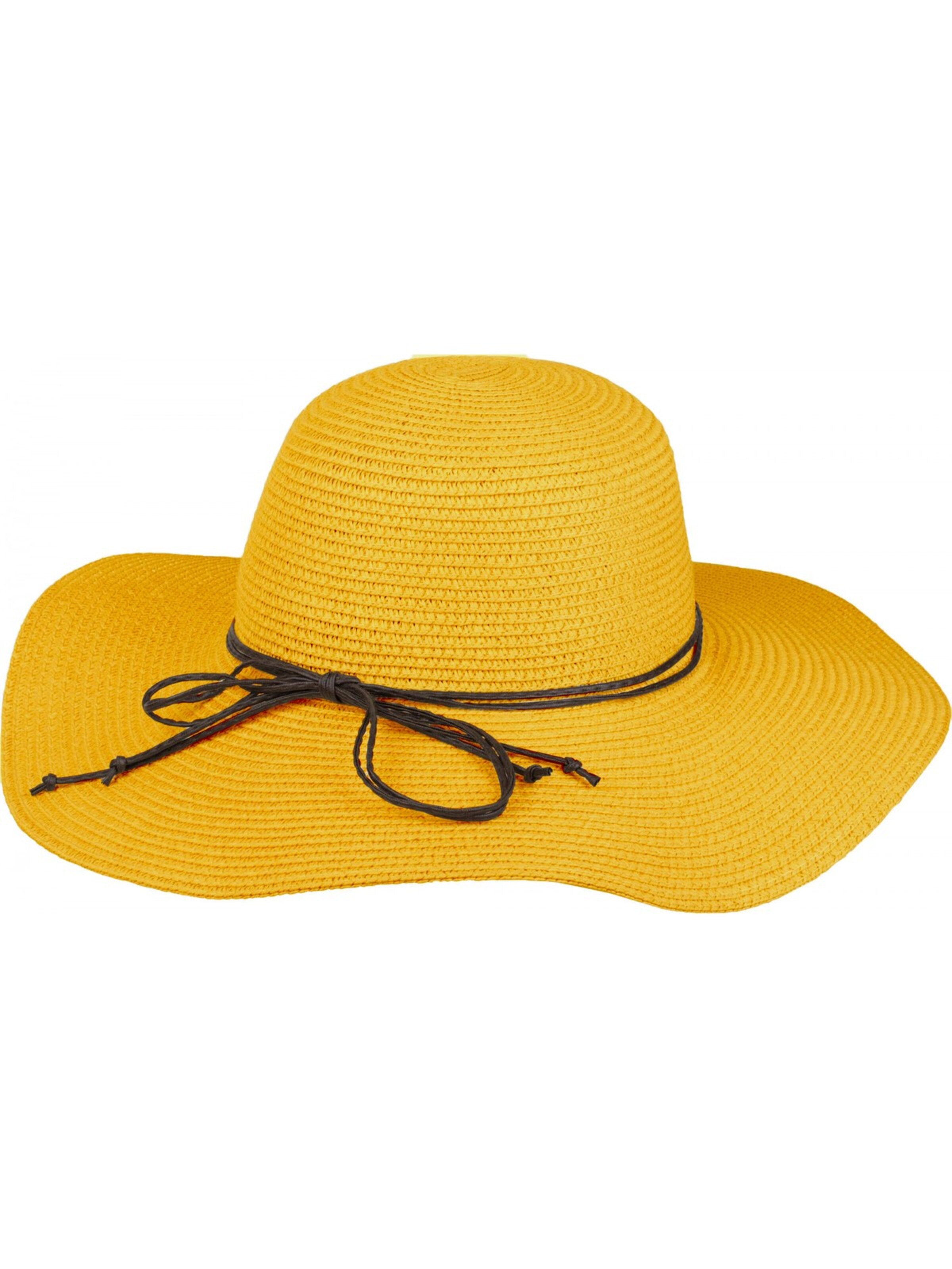 styleBREAKER Hat 'Floppy Sonnenhut mit schmalem Zierband und Schleife' in Yellow: front