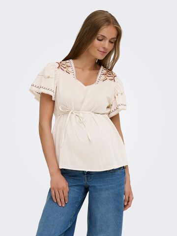 Only Maternity Bluza 'OLMIRINY' | bež barva: sprednja stran