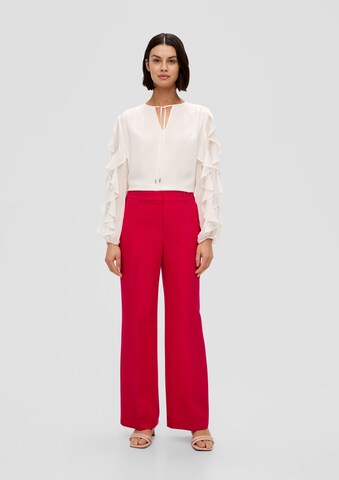 Wide Leg Pantalon à plis s.Oliver BLACK LABEL en rouge