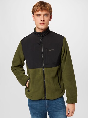 JACK & JONES Fleece jas 'BLAKE' in Groen: voorkant