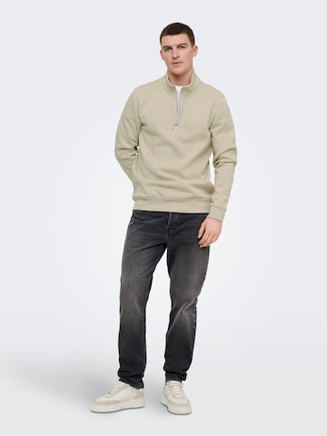 Only & Sons Sweatshirt 'ONSConnor' in Beige