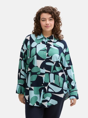 Tom Tailor Women + Blouse in Groen: voorkant