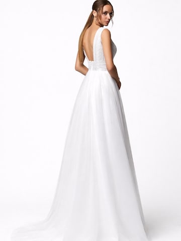 Devotion Dresses Festkjole 'Bonnell A-line V-neck Ivory Wedding dress' i hvid