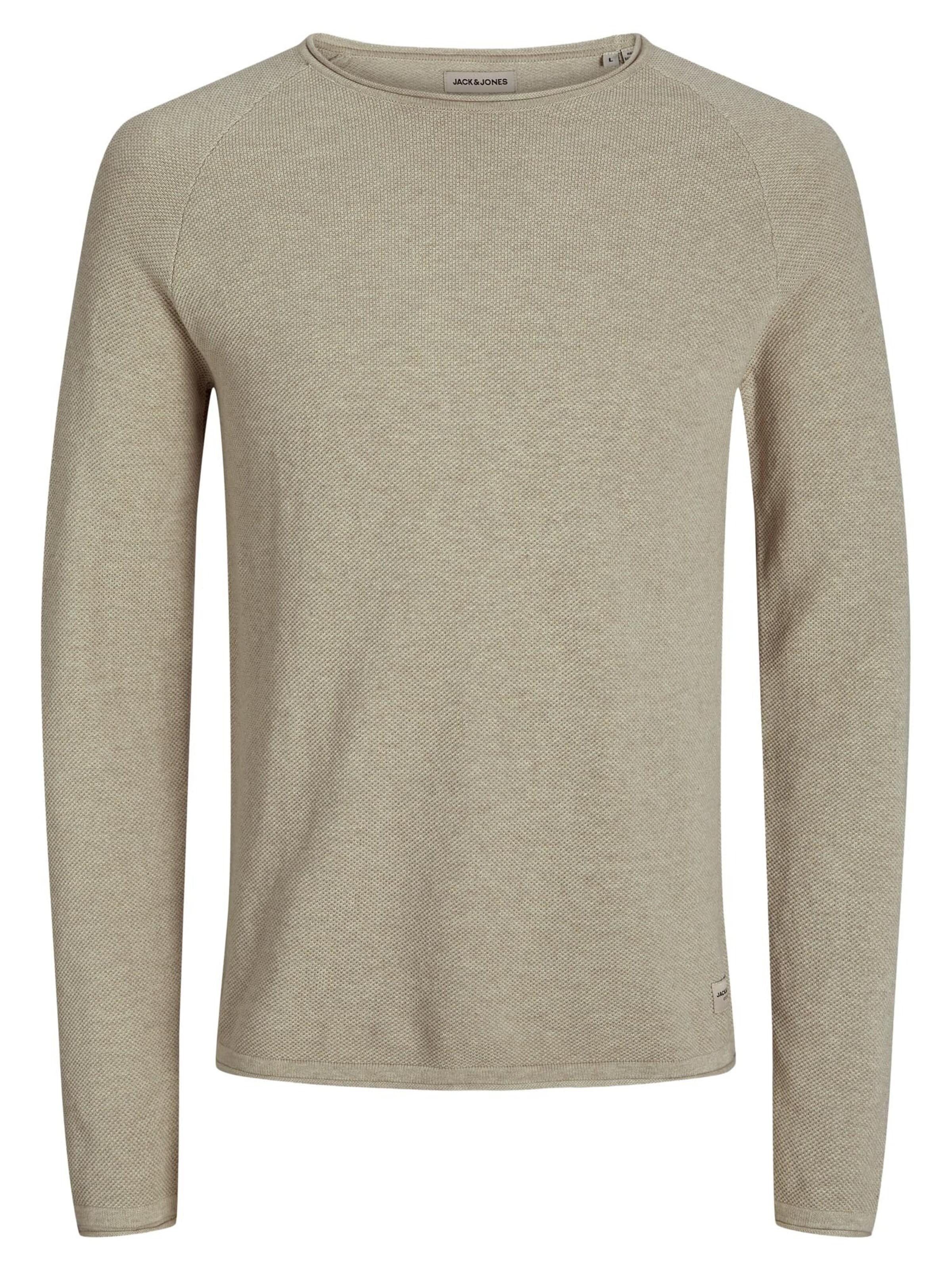 JACK & JONES Regularny krój Sweter 'JJEHill' w kolorze beżowy: przód