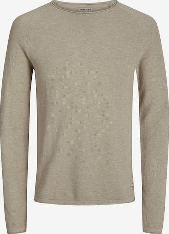 JACK & JONES Sweater 'JJEHill' in Beige: front