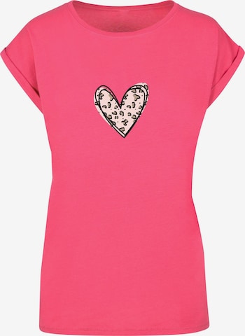 T-shirt 'Valentines Day - Leopard Heart' Merchcode en rose : devant