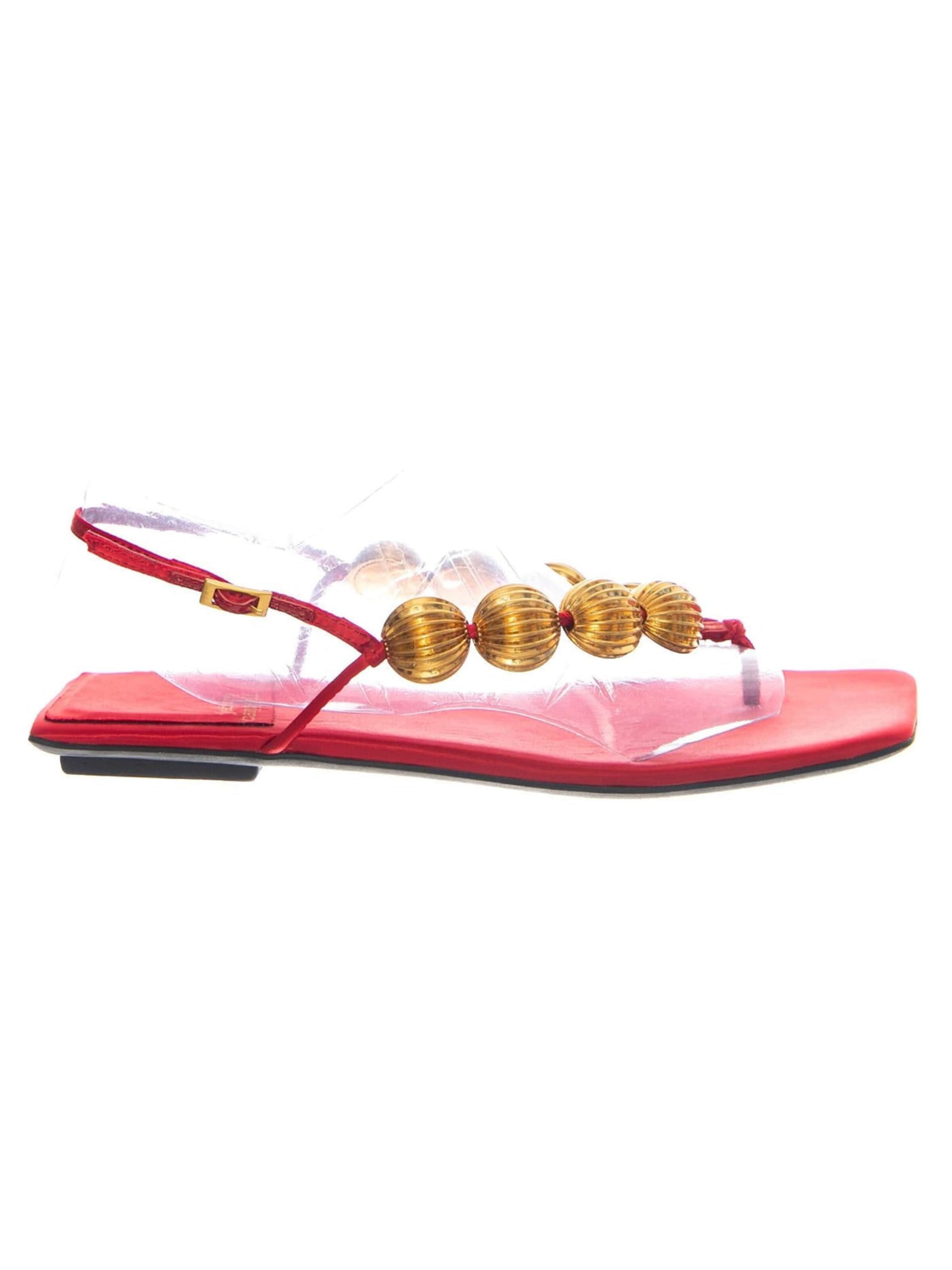 Jeffrey Campbell Klipklappere 'YUCATAN RED SATIN GOLD' i blandingsfarvet: forside