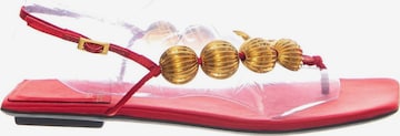 Jeffrey Campbell Japonki 'YUCATAN RED SATIN GOLD' w kolorze mieszane kolory: przód