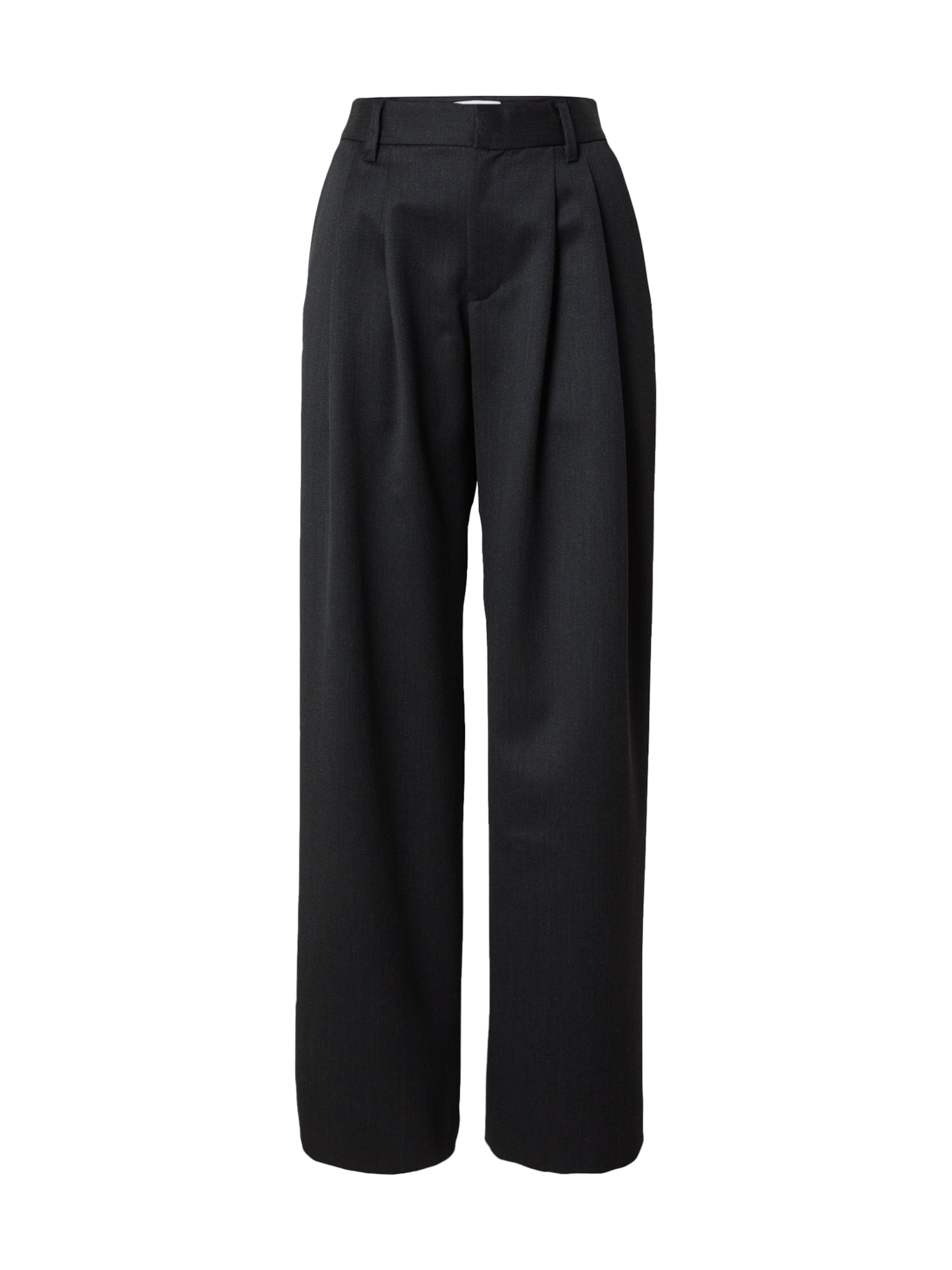 Won Hundred Loosefit Παντελόνι πλισέ σε μαύρο: μπροστά