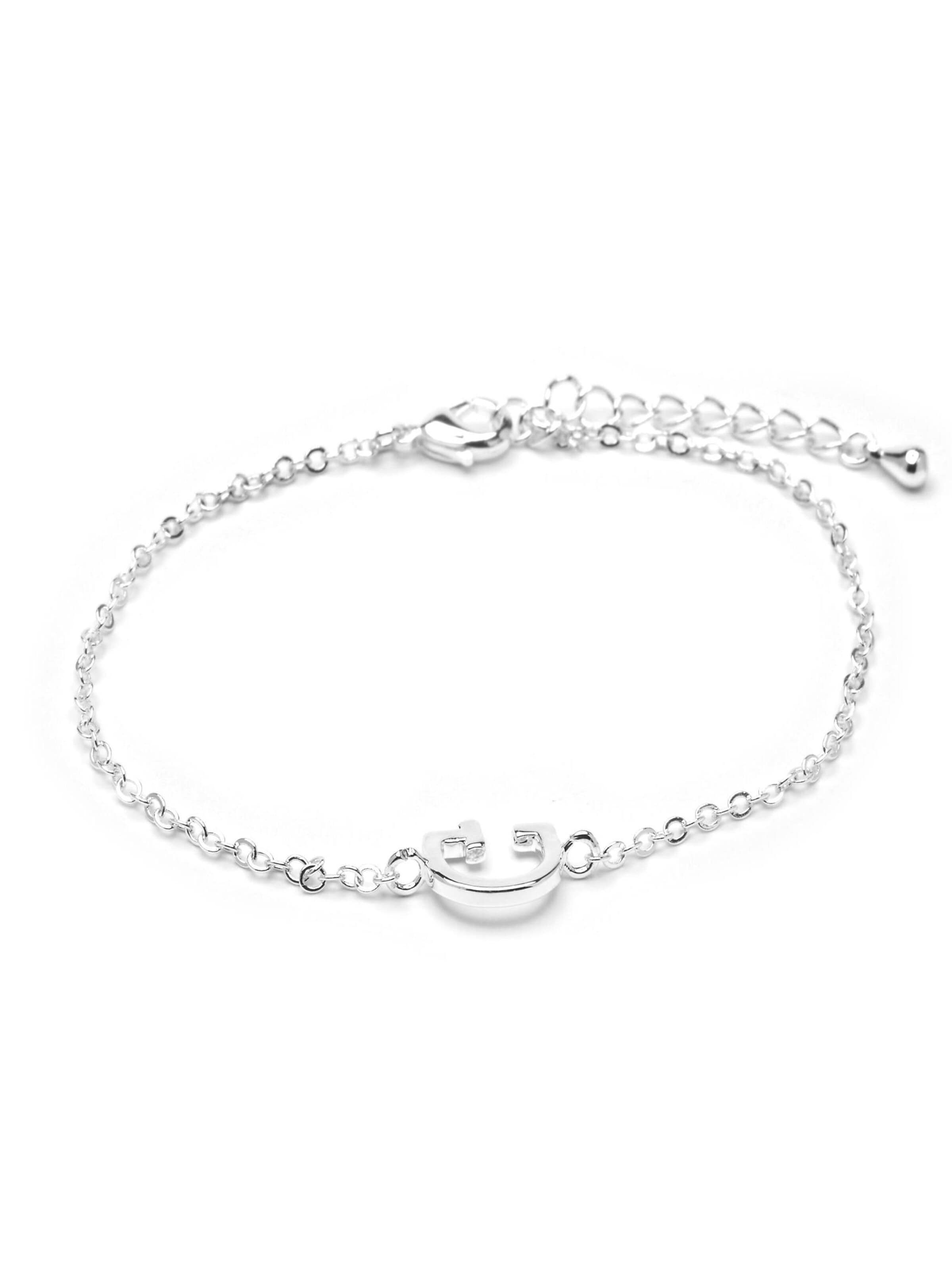 Braccialetto 'Alphabet G' in 19 cm Luxenter di colore argento, Visualizzazione prodotti