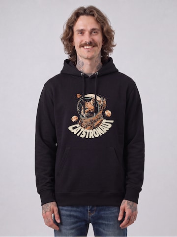 Sweat-shirt 'Catstronaut' Watapparel en noir : devant