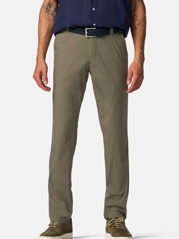 MEYER Regular Chino Pants 'Bonn' in Green: front