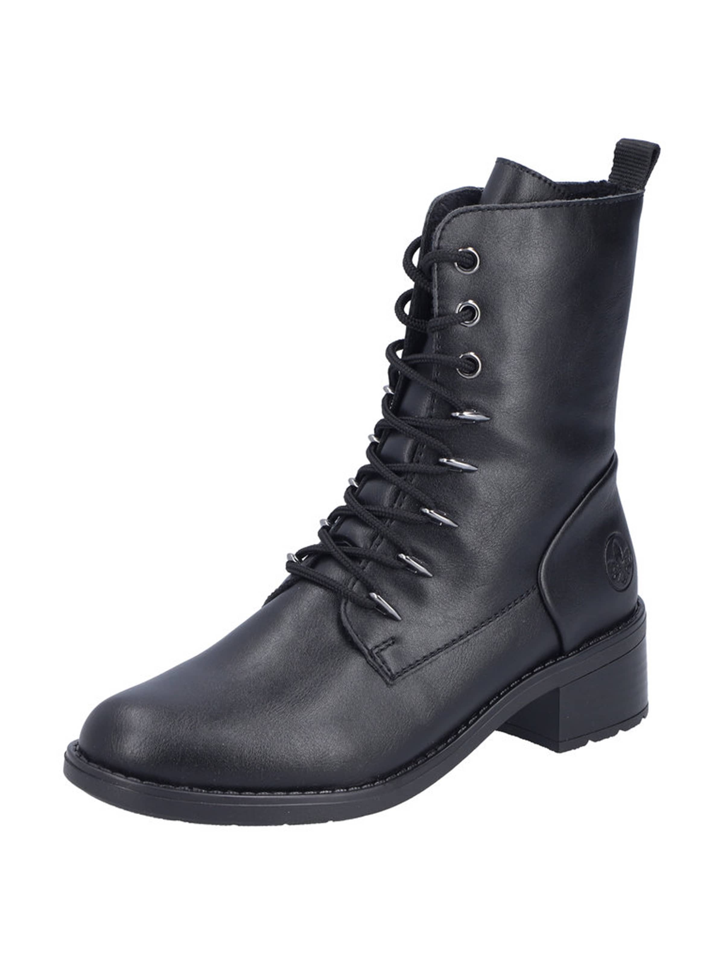 Rieker Fűzős rövid szárú csizmák - fekete: elől