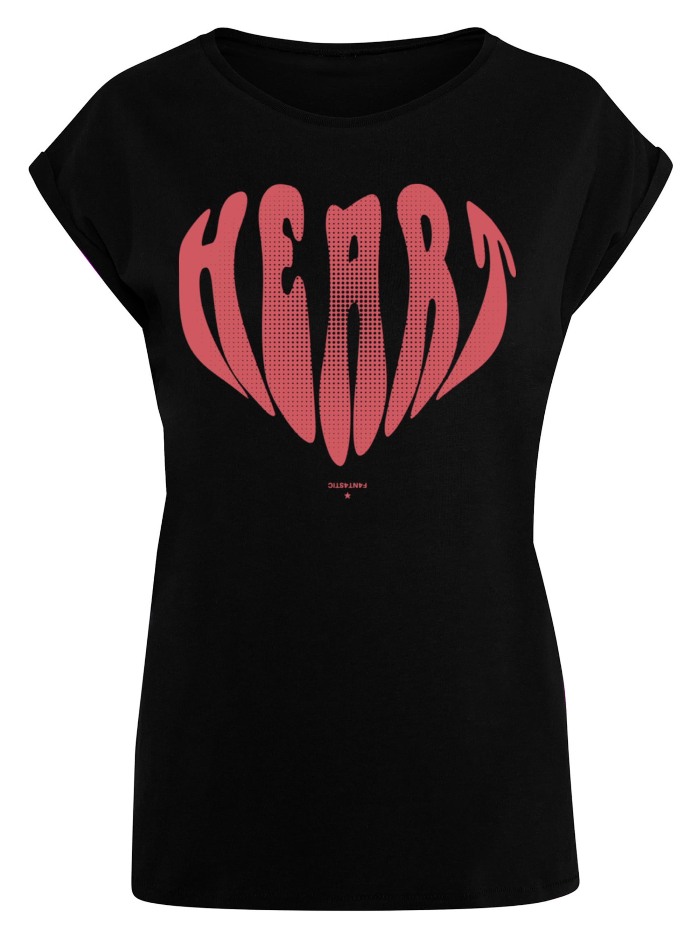 T-shirt 'Valentinstag Herz' F4NT4STIC en noir : devant