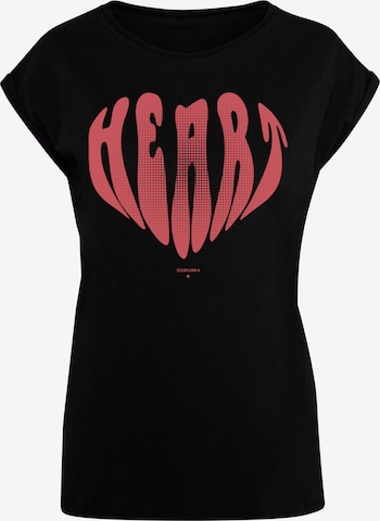 T-shirt 'Valentinstag Herz' F4NT4STIC en noir : devant