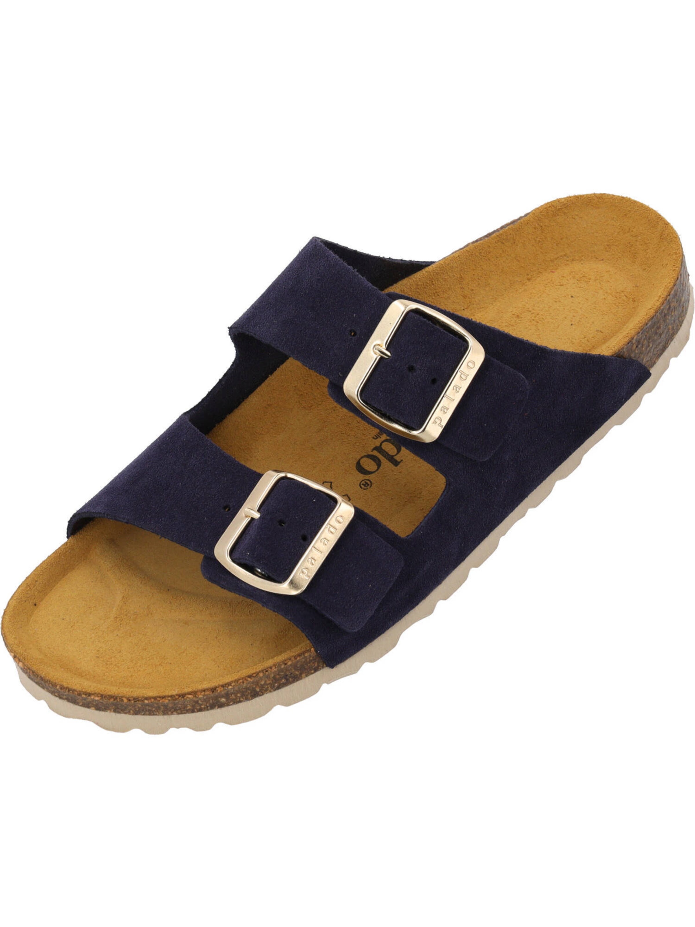 Palado Pantolette 'Korfu' in Blau: Vorderseite