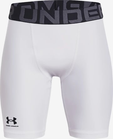 UNDER ARMOUR Skinny Workout Pants in White: front