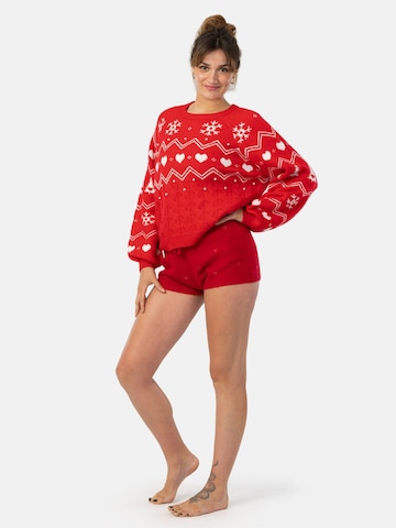 LEAFLETIC Pullover 'Leafletic Women’s Pullover Sweater'‌‌‌‌‌‌‌‌ in Rot